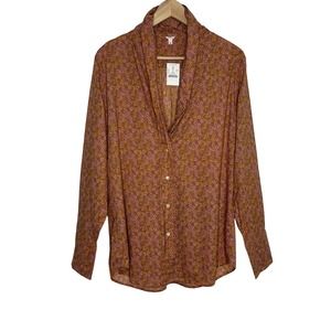 J. Crew Rust Floral Blouse